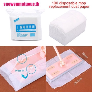 (snow &amp; Th) กระดาษถูพื้นไฟฟ้าสถิต แบบใช้แล้วทิ้ง สําหรับทําความสะอาดห้องครัว บ้าน 100