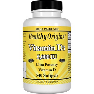 Healthy Origins, Vitamin D3, 5,000 IU, 540 Softgels