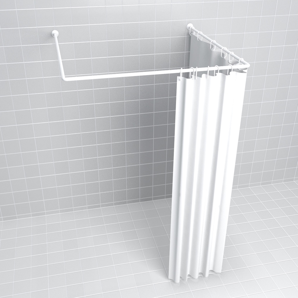 WSP ราวแขวนม่านอลูมิเนียมเข้ามุม 3 IN 1 (80*80*80 ซม.) สีขาว รุ่น LT-1
