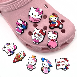 Croc Jibz Kitty น่ารัก DIY รองเท้า Charm ปุ่ม