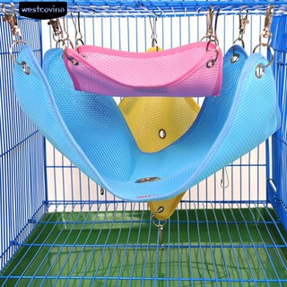 หนูหนูแฮมสเตอร์ Mesh Cloth Cage Hanging Bed ที่นอนสำหรับสัตว์เลี้ยง Hammock