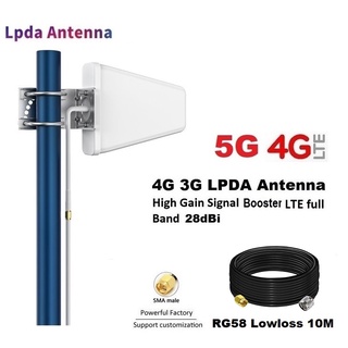 เสาอากาศ 5G 4G 3G 28dBi LPDA Antenna High Gain Signal Booster Antenna สาย 10 เมตร