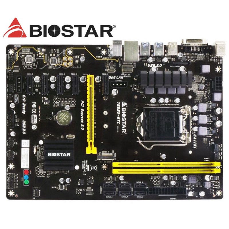 Selling✵เมนบอร์ดไบโอ BIOSTAR Star Tb250 - Btc Ddr4 สําหรับ Intel Lga 1151 32 Gb Dvi Sata3 B 250