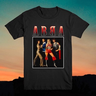 ขายดี เสื้อยืดแขนสั้นลําลอง พิมพ์ลาย Abba สีดํา เข้ากับทุกการแต่งกาย สไตล์คลาสสิก สําหรับผู้ชาย EMhoie58EIcidc43