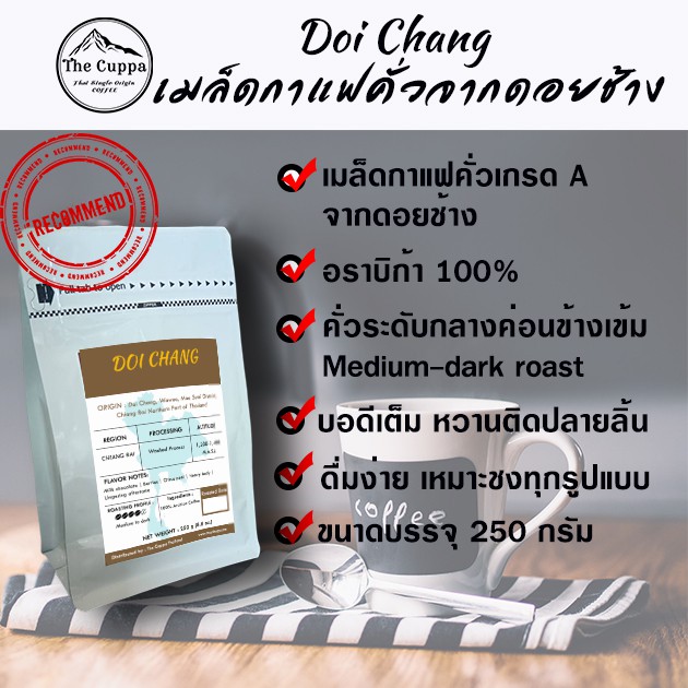 The Cuppa กาแฟจากดอยช้าง 4 ระดับคั่ว | Doi Chaang Coffee 250 g