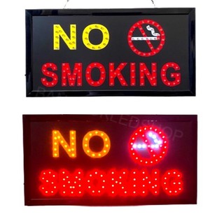 LED Sign NO SMOKING  ป้ายไฟแอลอีดีสำหรับตกแต่ง 220V ป้ายตัวอักษร ป้ายไฟ ป้ายหน้าร้าน ใช้ประดับตกแต่ง