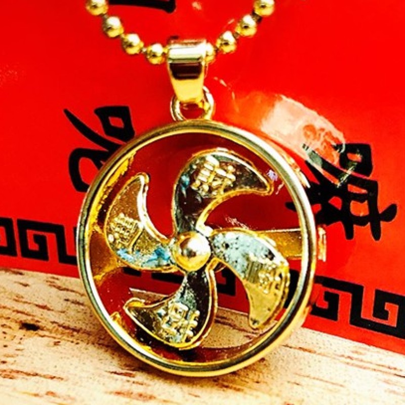 จี้กังหัน กังหันแชกงหมิว ฮ่องกง สร้อยคอกังหันแชกงหมิว ใบพัด หมุนได้ ทอง 24k เสริมดวง เสริมฮวงจุ้ย โช