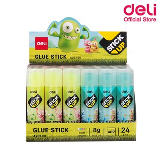 Deli A20700 Gel Glue Stick กาวแท่งเจล แพ็คกล่อง 24ชิ้น สีใส ปลอดสารพิษ สำหรับเด็ก ลายการ์ตูน กาว กาวแท่ง อุปกรณ์สำนักงาน