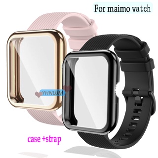 Maimo สายนาฬิกาข้อมือสมาร์ทวอทช์ ซิลิโคน แบบเปลี่ยน สําหรับ Maimo Smartwatch case full soft tpu cover Replacement Strap Watch Film Screen Protector Accessories