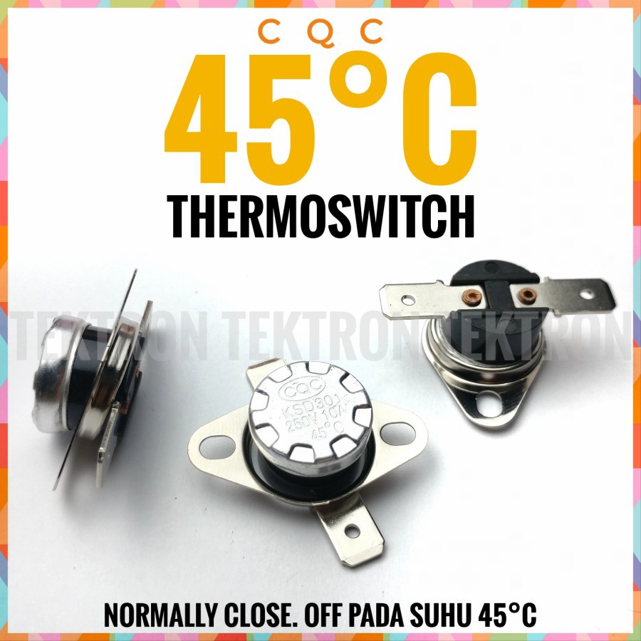 CQC Thermoswitch 45C 10A 250V เครื่องทําความร้อนปิดปกติบน 45°CCCCC