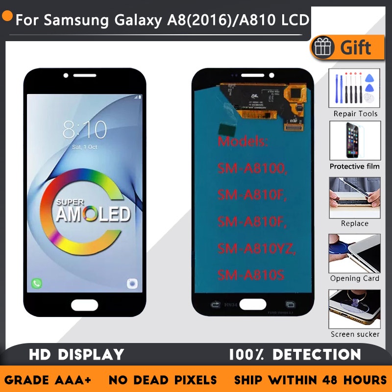 5.7 OLED สําหรับ Samsung Galaxy A8 (2016) จอแสดงผล Galaxy A8 Duos A8100 A810F/DS A810YZ หน้าจอ LCD D