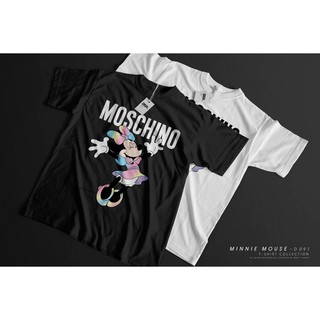 พร้อมส่ง!! เสื้อยืด Oversize คอกลมแขนสั้น ดีเทลลายมิกกี้เมาส์ Mickey Mouse Moschino