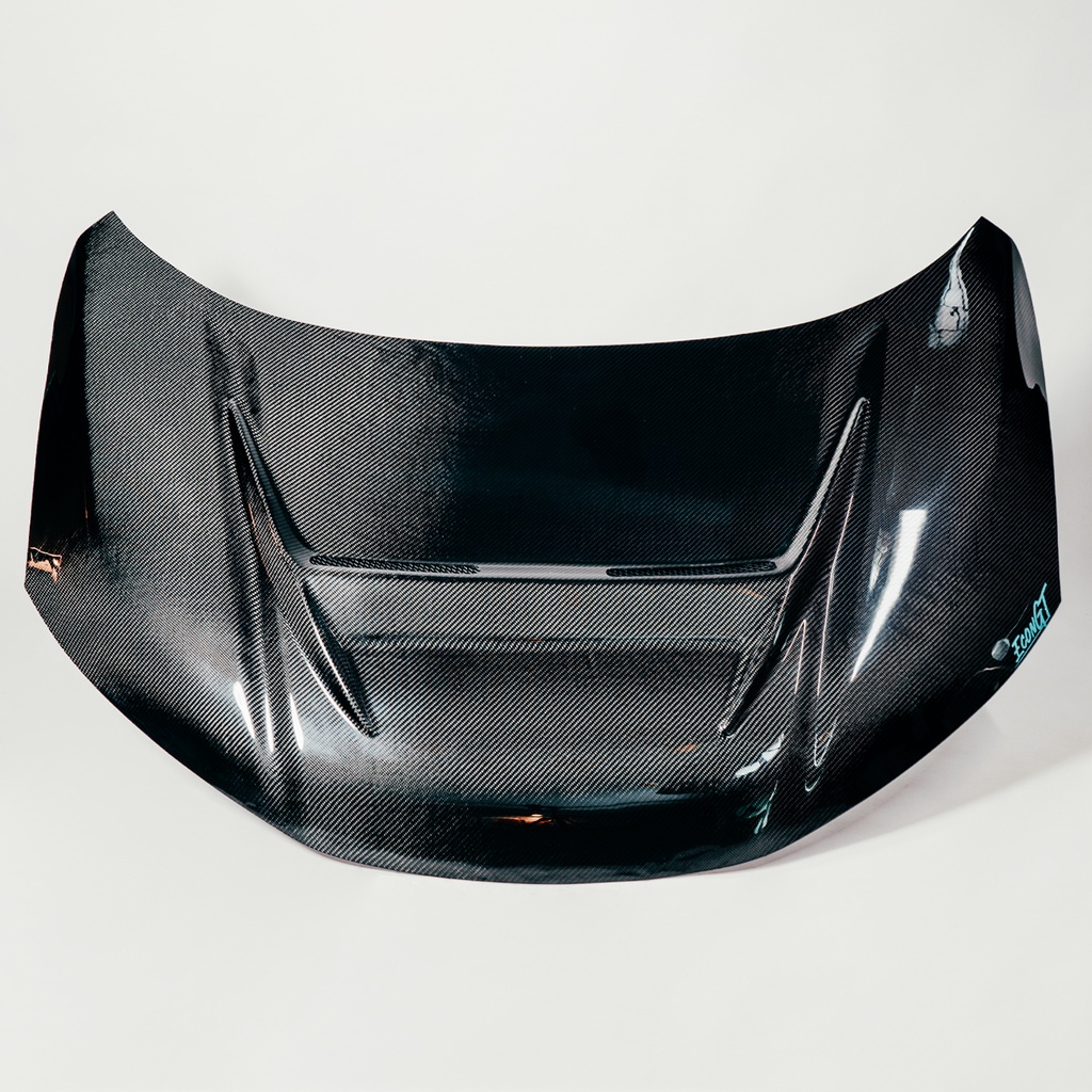 Econ GT ฝากระโปรงคาร์บอน ไฟเบอร์ - คาร์บอน เคฟล่า HONDA City 2014-2019 (ลายสอง)