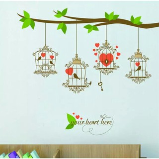 สติ๊กเกอร์ใส ติดผนังบ้าน Your Heart Here 60x90 cm.Wallsticker Home Decor