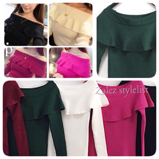 KNITING LAYER TOP OPEN SHOULDER