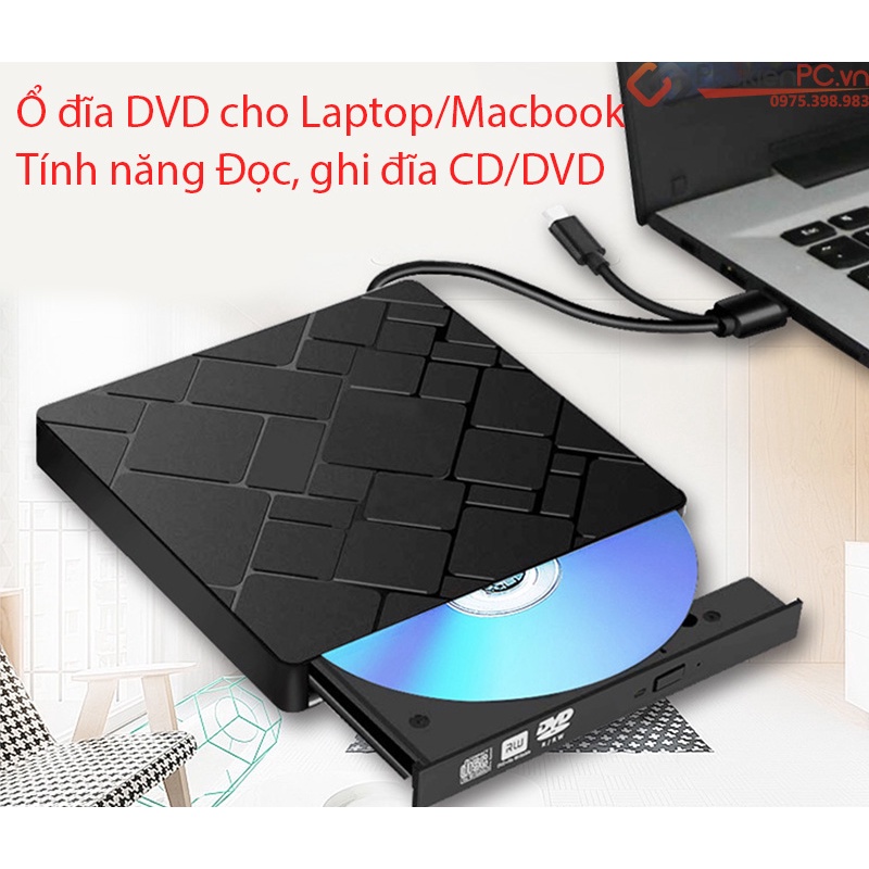 ภายนอก DVD-RW CD ออปติคัลไดรฟ์, อินเทอร์เฟซ USB 3.0, USB Type-C สําหรับพีซี, แล็ปท็อป อ่านและเขียน D