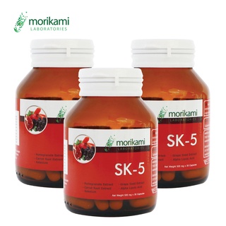 SK-5 เอสเค-5 บำรุงผิว x 3 ขวด morikami LABORATORIES สารสกัดจากทับทิม CLA สารสกัดจากเมล็ดองุ่น สารสกัดจากแครอท