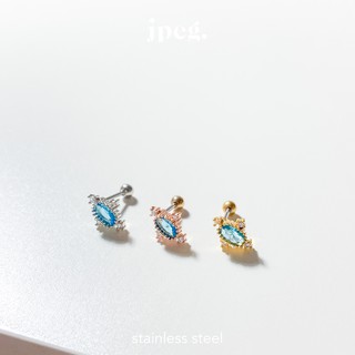 (stainless) groove blue piercing