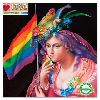 eeBoo Liberty Rainbow 1,000 Pc Sq Puzzle จิ๊กซอว์รูปสายรุ้งแห่งเสรีภาพ แบบ 1,000 ชิ้น