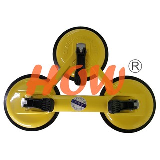 ยางดูด 3 ตา เหลือง (KD)  หน้ากว้างของยาว 115 MM.ความหนาของยาง 7 MM.รับน้ำหนักได้ 155 KG จาก Howglass tech Company