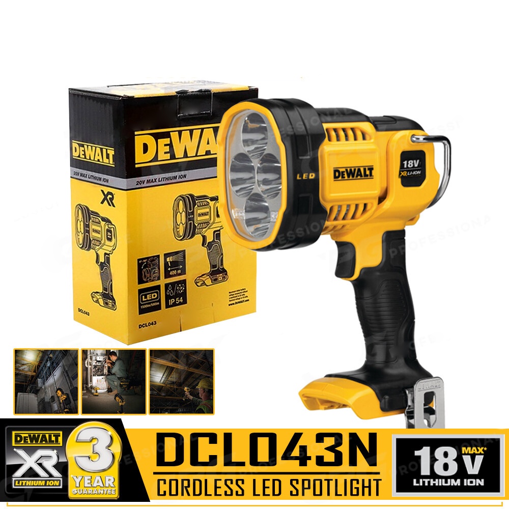 DEWALT DCL043 ไฟฉายLED มือถือ 18v รุ่น DCL043N-KR (เครื่องเปล่า)