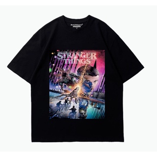 เสื้อยืดผ้าฝ้าย คอตต้อนคอกลมเสื้อยืด พิมพ์ลาย Stranger Things Season 4ผู้ชายและผู้หญิงพลัสขนาดหลวมแขนสั้นด้านบนแฟชั่นลำล