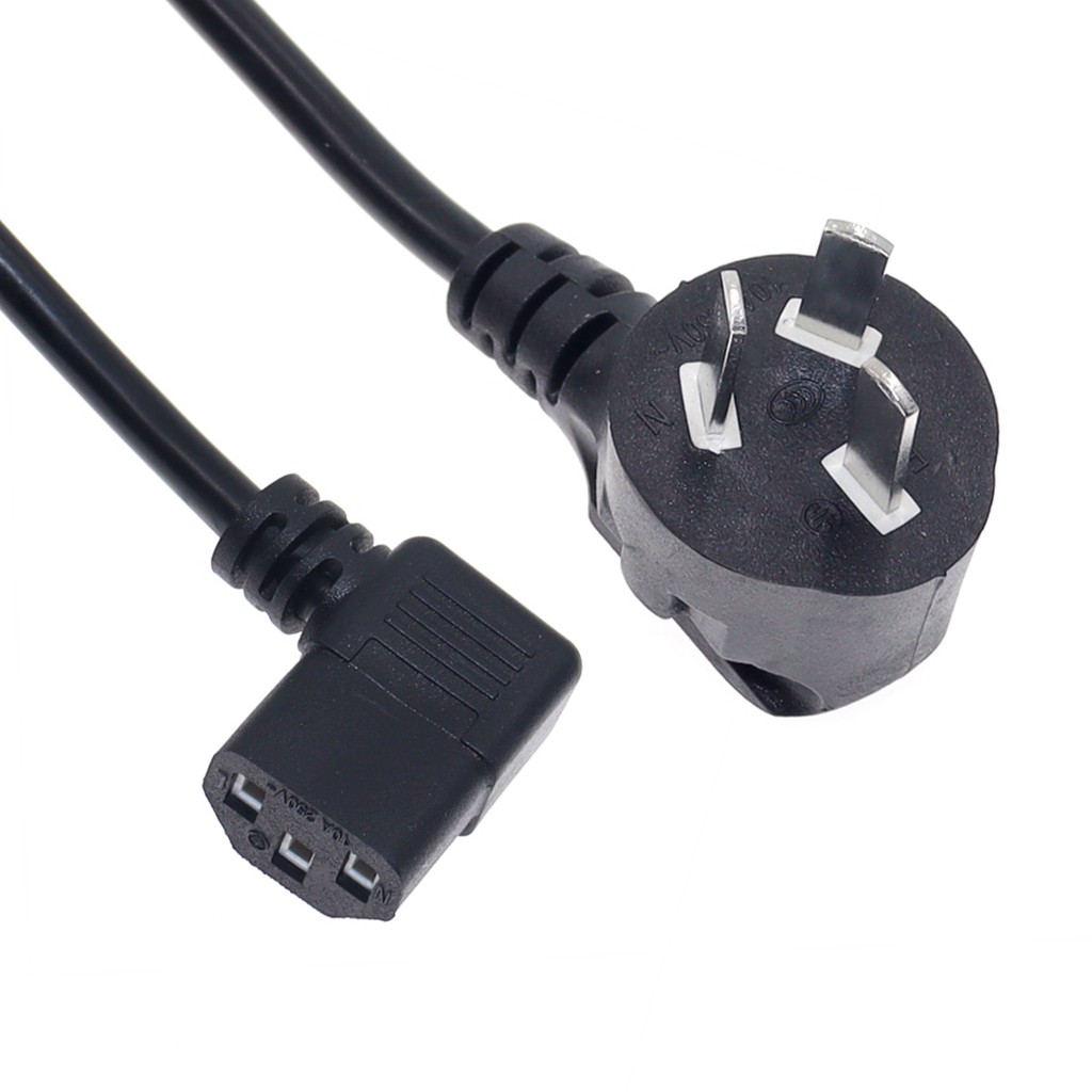 ปลั๊กออสเตรเลีย ตัวผู้ เป็น C13 มุมซ้าย 10A C13 เป็น AU 3 pins 90 องศา C13 1.5 ม.