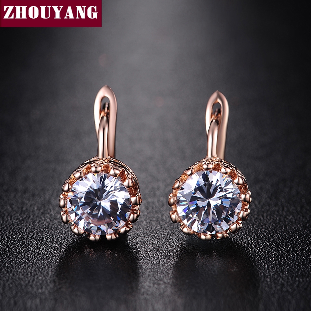 ZHOUYANG حلق تاج مطلي ذهب — صورة 3