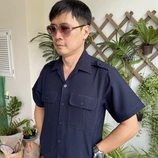 🧿 ชุดซาฟารี ชุดคนขับรถ เสื้อ+กางเกง เนื้อผ้าเกรดA สีกรมท่า (มีชำระปลายทาง)