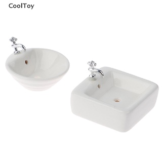 &lt; Cooltoy &gt; โมเดลอ่างล้างหน้าเซรามิค ขนาดเล็ก 1:12 สําหรับตกแต่งบ้านตุ๊กตา