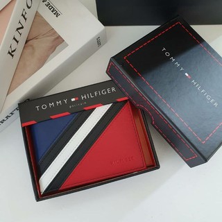 กระเป๋าสตางค์ผู้ชาย + ที่ใส่บัตร เก็บเงินสด สีสด สวย TOMMY HILFIGER Short Wallet