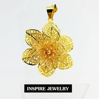 Inspire Jewelry ,จี้ดอกไม้ทองฉลุโปร่ง size 3.5x4cm. แฟชั่น สวยงาม  สำหรับวันพิเศษ วันเกิด วันตรุษจีน ..............