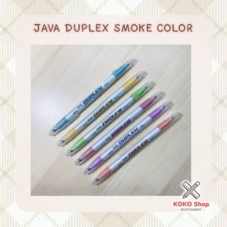 Java Duplex Mild Smoke Colors Twin Head -- จาวา ดูเพล็กซ์ มายด์ สโมก คัลเลอร์ ปากกาเน้นข้อความ 2 หัว ในด้ามเดียว