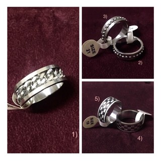 แหวนสแตนเลส เท่ห์ๆ ราคาเบาๆ 129 บาท ส่งฟรีทุกวงจ้า ใส่เท่ห์ สวมสบาย  ไม่กัดนิ้วจ้า