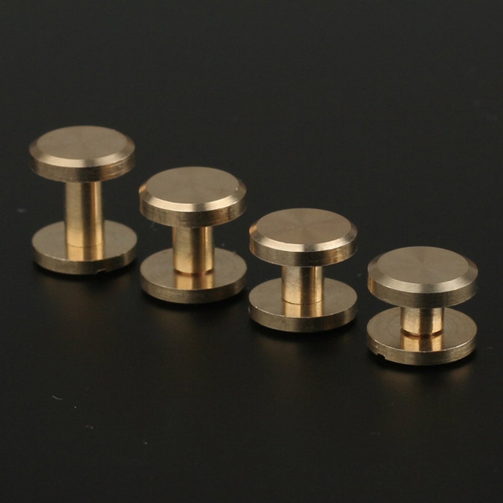 Lot Belt Screw Leather Chicago Nail Brass Solid Rivets Stud Head Wallet Round