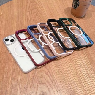 339.เคสโทรศัพท์มือถือแบบแข็ง เคสใสแม่เหล็ก กันกระแทก เคสไอโฟน iPhone 14 Pro Max 14 plus เคส