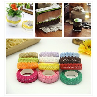 เทปผ้าฝ้ายลูกไม้สำหรับตกแต่ง DIY 2 หลา