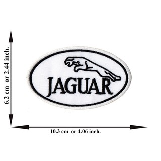 ตัดรีด ตัวรีดติดเสื้อ อาร์มปัก ติดเสื้อปัก ปักเสื้อ DIYลาย JAGUAR สีดำขาว