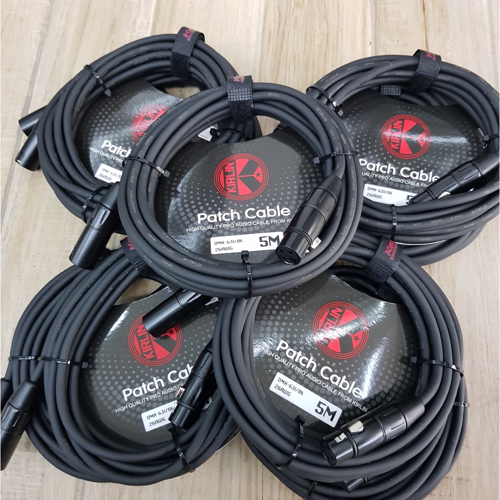 สายสัญญาณไมโครโฟน Kirlin DMX-631/BK 5 เมตร หัว XLR(male) - XLR (Female) ของแท้100%