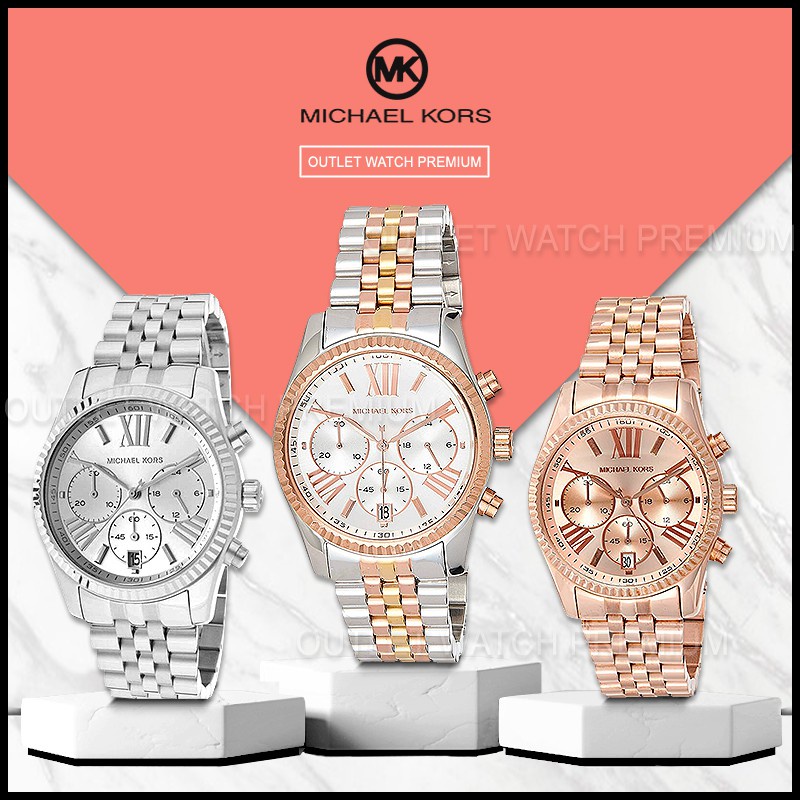นาฬิกาผู้ชายผู้หญิง、นาฬิกาเด็ก ♨MICHAEL KORS รุ่น MK5735 MK5556 MK5555 ของแท้100% นาฬิกาแบรนด์เนม นาฬิกาผู้หญิง นาฬิกา ผ