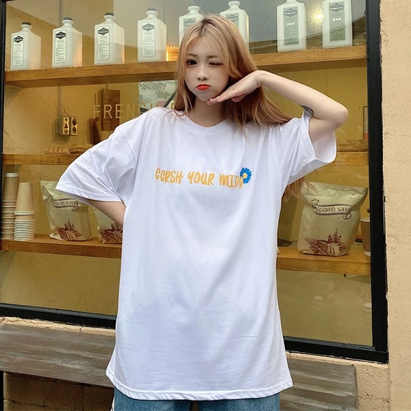 เสื้อยืดโอเวอร์ไซส์ UNISEX คอกลม สกรีนลายดอกเดซี่ MANOV50 ST72 thumbnail 8