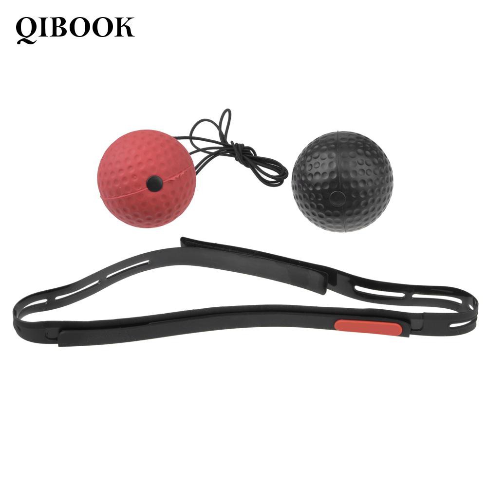 qibook Boxing Reflex Ball Set Black+Red Durable 2 for Reaction, Agility ...