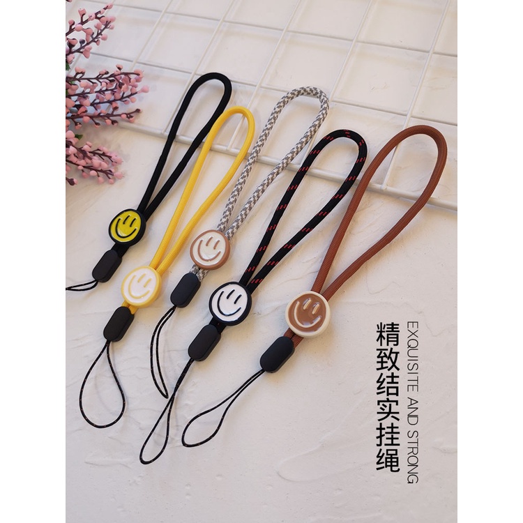 น่ารักรอยยิ้มใบหน้าสายคล้องมือไนลอนสายคล้องโทรศัพท์อ่อนโทรศัพท์มือถือสากลน่ารักเสน่ห์เชือกเส้นเล็กสำหรับ Phone - รูปที่ 7