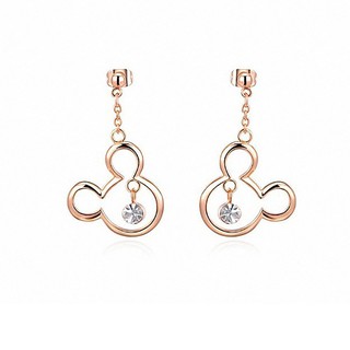 ﻿ROXI ต่างหู Mickey รุ่น  2020477225B ชุบทองคำ  Rose Gold Plated และประดับคริสตัล สวย น่ารัก