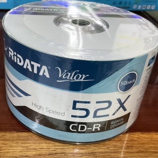 CD-R  RIDATA VALOR 52X No Box (50 แผ่น/แพ็ค) 80MIN / 700MB/52X ใช้บันทึกข้อมูลได้ทั้งภาพและเสียง