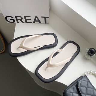 【MH】Fashion Simple Ladies Flip-Flops ถ่ายภาพกลางแจ้งรองเท้าแตะนักเรียน