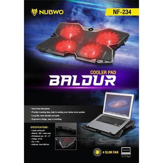 COOLING PAD (อุปกรณ์ระบายความร้อนโน้ตบุ๊ค) NUBWO NF234 BALDU…