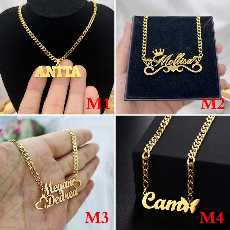 【สร้อยคอชื่อที่กําหนดเอง】สร้อยคอโซ่ สเตนเลส 5 มม. จี้ป้ายชื่อ เครื่องประดับแฟชั่น สําหรับผู้หญิง ผู้ชาย