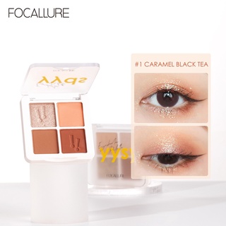 Focallure พาเลทอายแชโดว์ 4 สี กันน้ํา ติดทนนาน แมท อายชาโดว์