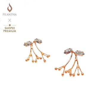 Pilantha ต่างหูดอกไม้ประดับพลอย Swarovski แท้ ต่างหูแฟชั่น สามารถใส่ได้ทุกวัน ชุบRose gold แท้